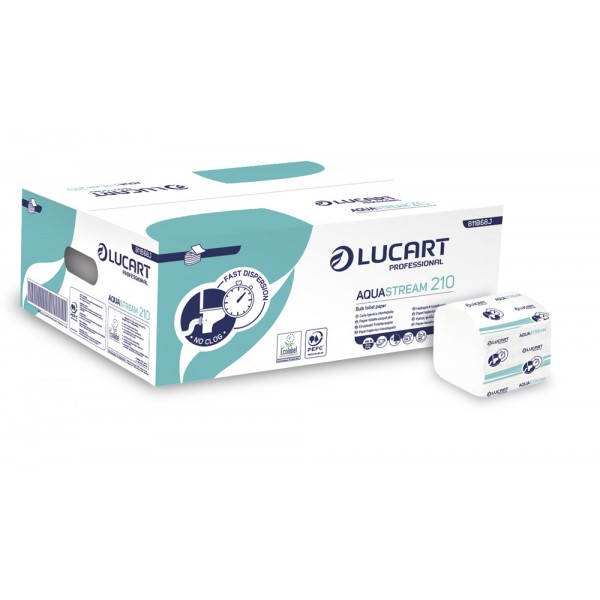 LUCART Carta igienica Aquastream interfogliata, 210 strappi