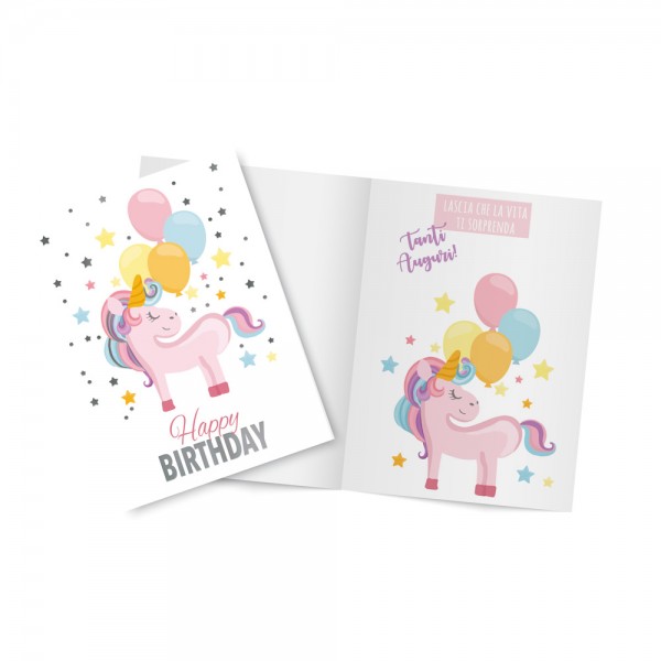 Biglietto augurale - compleanno colore fantasia