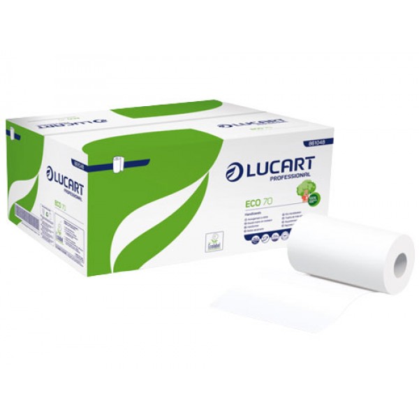 LUCART asciugamani a rotolo Eco 70m da 190 strappi, goffratura a S, 2 veli