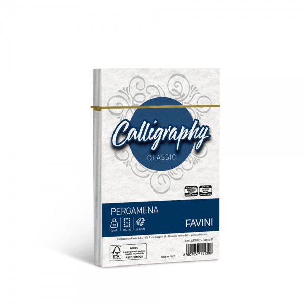 Calligraphy - buste pergamena j7 colore bianco grammatura 90gr
