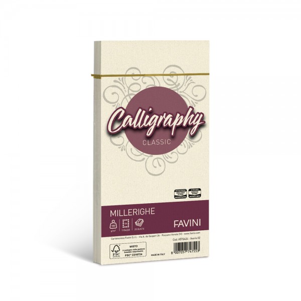 Calligraphy - buste millerighe c4 colore avorio grammatura 100gr