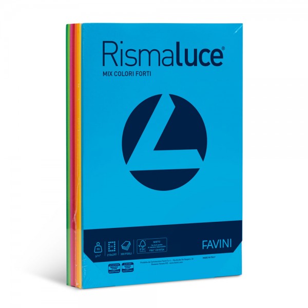 Rismaluce - carta a4 colore assortiti grammatura 90gr
