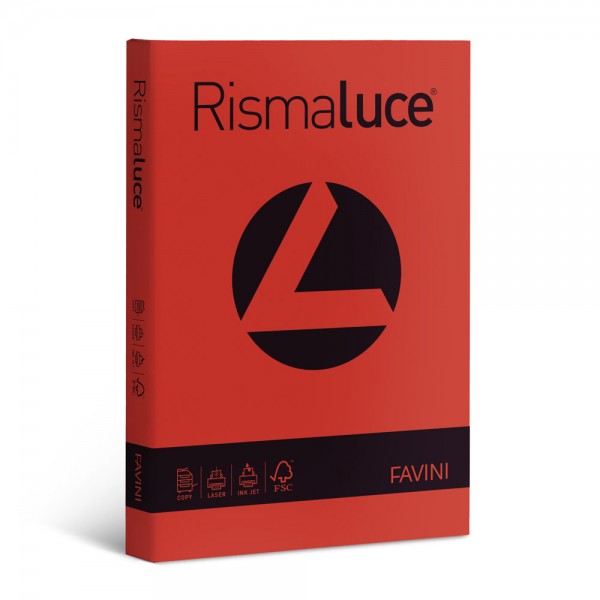 Rismaluce - carta a4 colore scarlatto grammatura 200gr