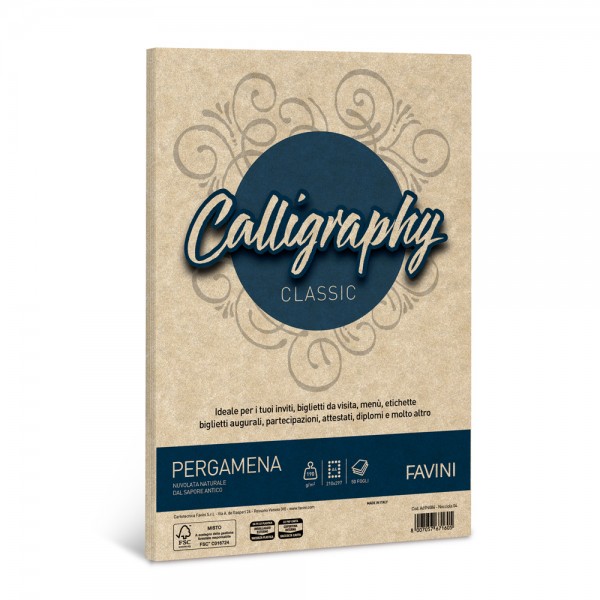 Calligraphy - carta pergamena a4 colore nocciola grammatura 190gr