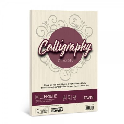 Calligraphy - carta millerighe a4 colore avorio grammatura 200gr