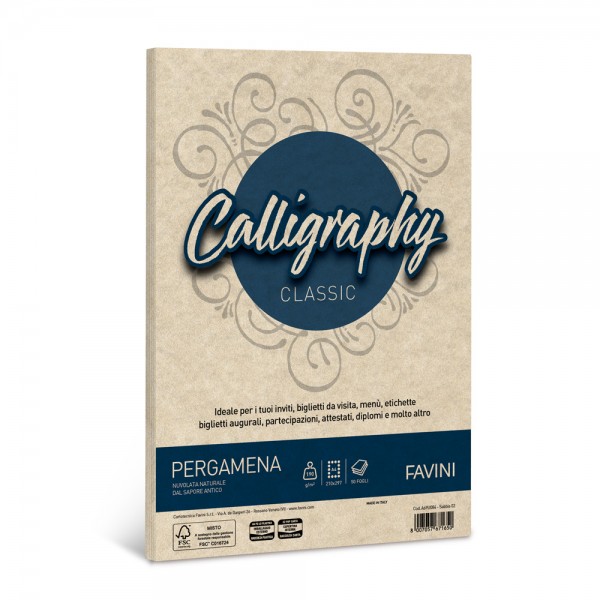Calligraphy - carta pergamena a4 colore sabbia grammatura 190gr