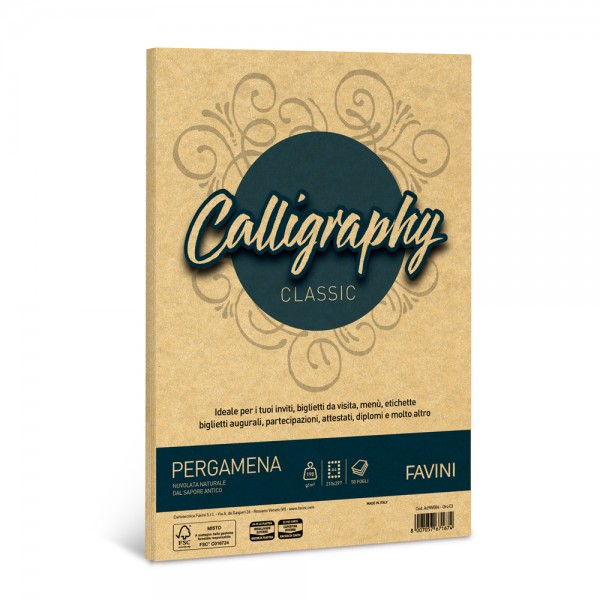 Calligraphy - carta pergamena a4 colore oro grammatura 190gr