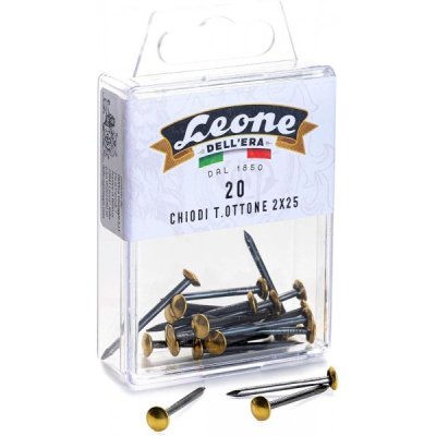 Leone chiodi testa ottone 2x25 colore ottone