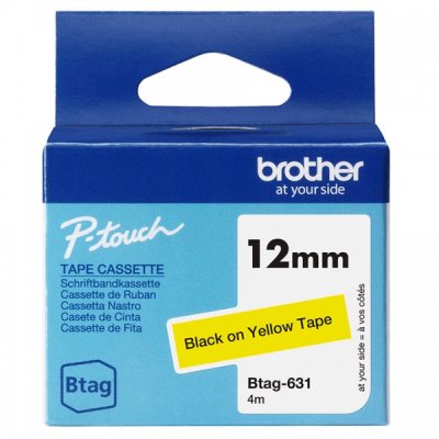 Brother btag631 nastro nero/giallo colore nero su giallo