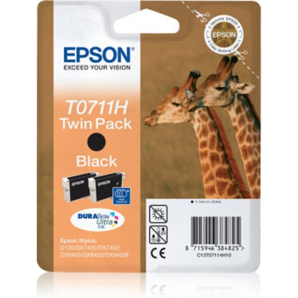 T0711h cartuccia twinpack nero colore nero