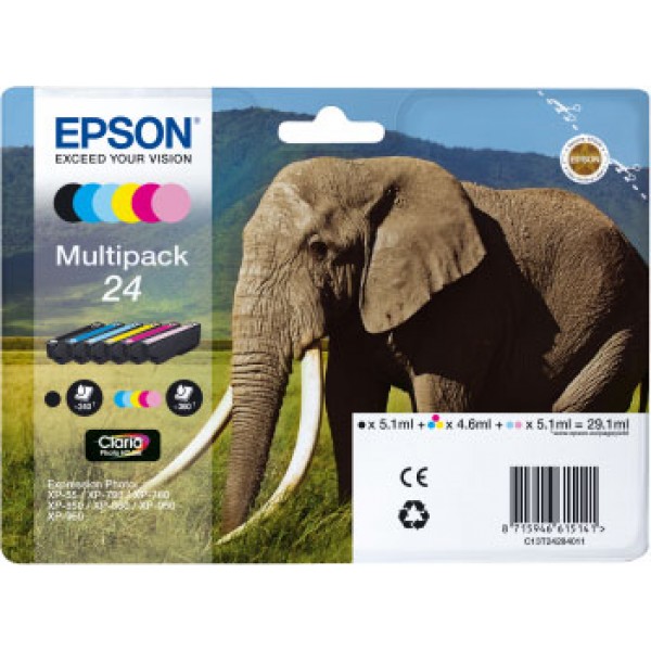 24 cartuccia multipack cmyklclm colore nero, ciano, ciano chiaro, magenta, magenta chiaro, giallo