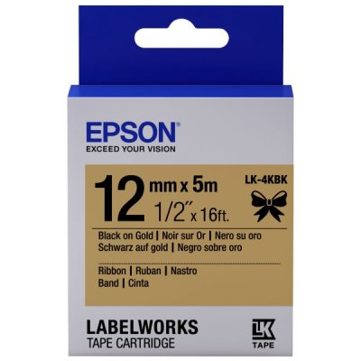 Epson lk4kbk nastro nero/oro 12mm x 5m colore nero su oro