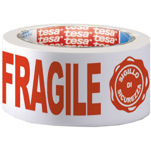 Nastro adesivo fragile, con sigillo di garanzia colore bianco