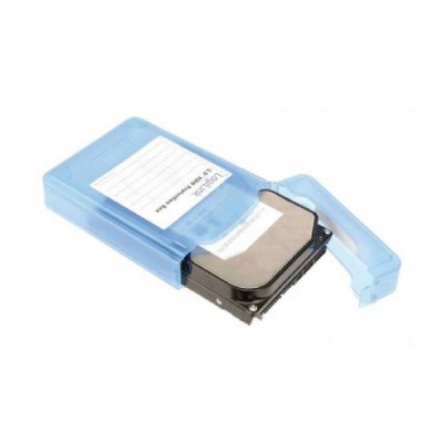 Box esterno per hdd 3.5" per trasporto colore blu trasparente