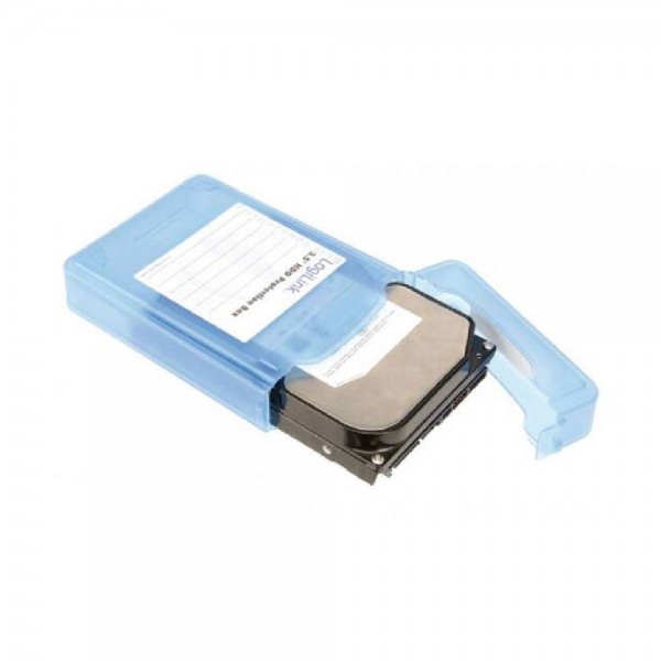 Box esterno per hdd 3.5" per trasporto colore blu trasparente