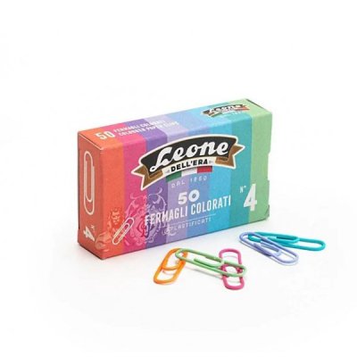 Fermagli colorati plastificati assortiti n.4 32 mm  colore assortiti tipo punta punta arrotondata