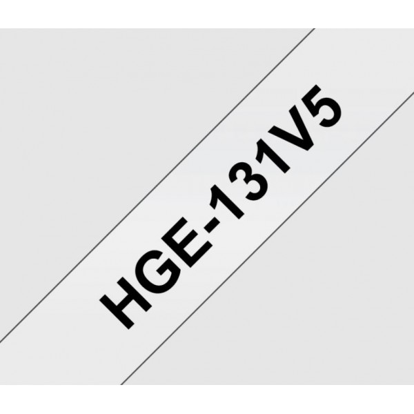 Brother hge131v5 nastro nero/bianco 12mm x 8m - 5pz colore nero su bianco colore nero su bianco