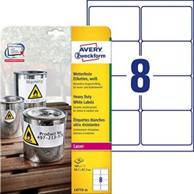 Etichette adesive in fogli a4 colore bianco