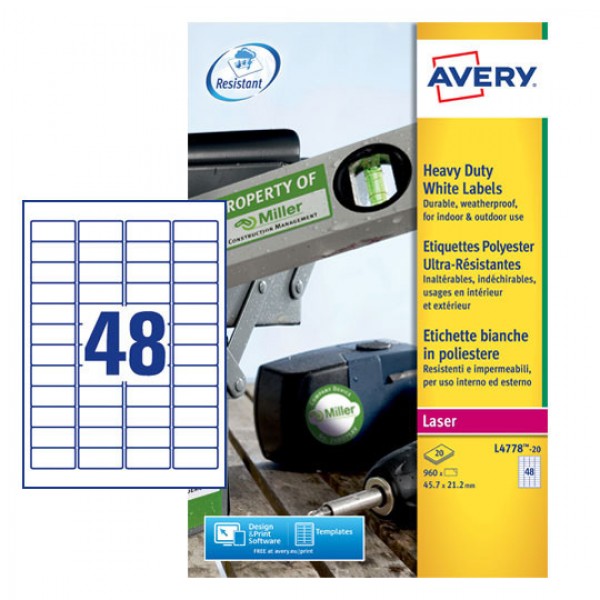 Etichette adesive in fogli a4 colore bianco