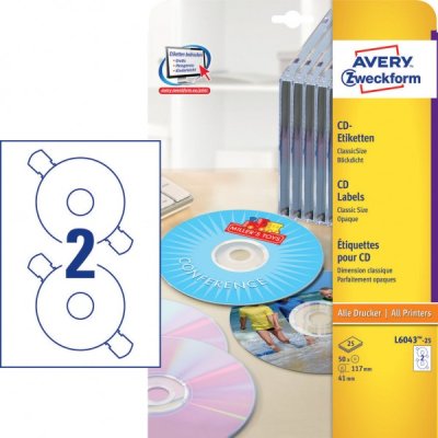 Etichette adesive in fogli a4 - per cd/dvd colore bianco coprente