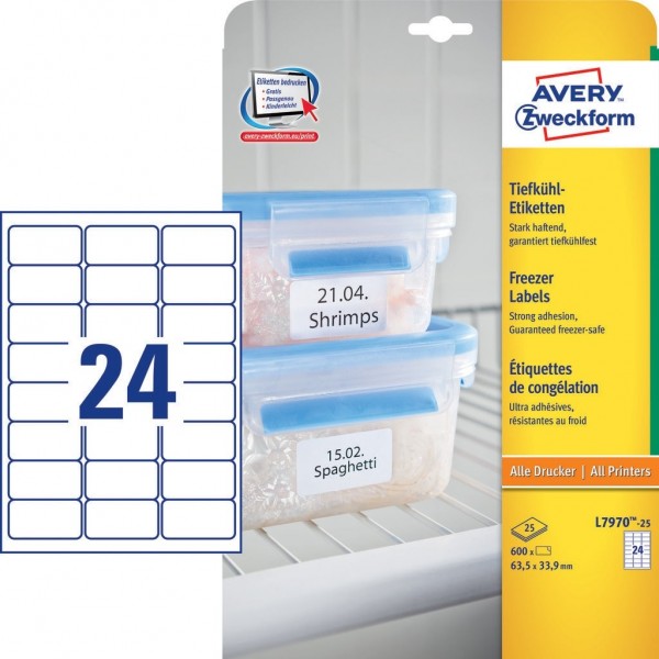 Etichette adesive per  freezer