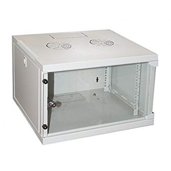 Armadio rack 19" 6 unita' da muro colore grigio
