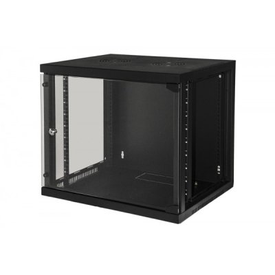 Armadio rack 19" 9 unita' da muro colore nero