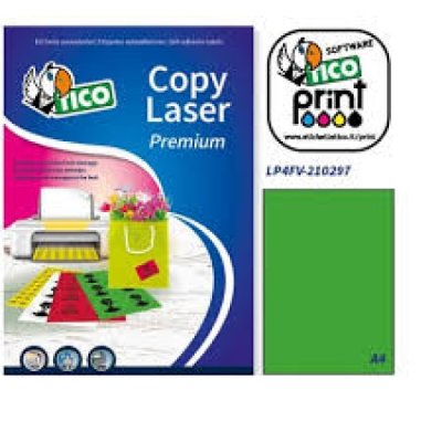 Etichette adesive in fogli a4 - multiuso colore verde fluorescente