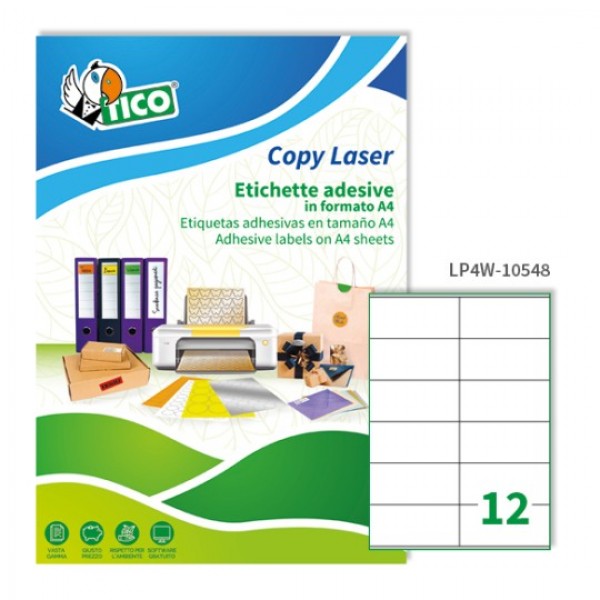 Etichette adesive in fogli a4 colore bianco grammatura 122gr