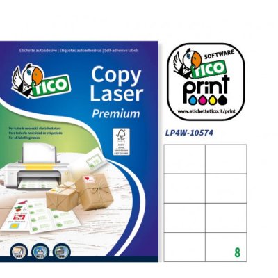 Etichette adesive in fogli a4 colore bianco opaco grammatura 153gr