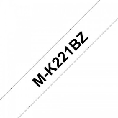 Brother mk-221bz nastro nero/bianco 9mm x 8m colore nero su bianco