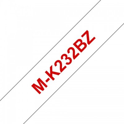 Brother mk-232bz nastro rosso/bianco 12mm x 8m colore rosso su bianco