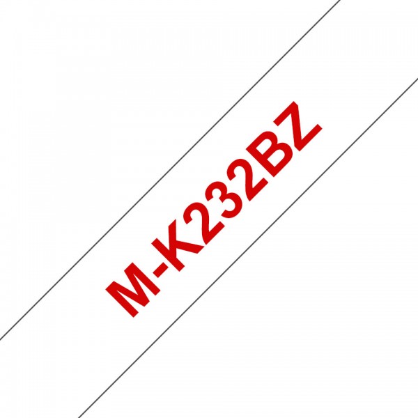 Brother mk-232bz nastro rosso/bianco 12mm x 8m colore rosso su bianco