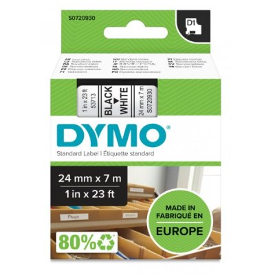 Dymo s0720930 nastro d1 nero/bianco 24mm x 7m colore nero su bianco