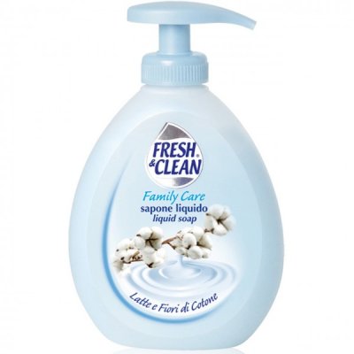 FRESH e CLEAN Sapone liquido,  latte e fiori di cotone