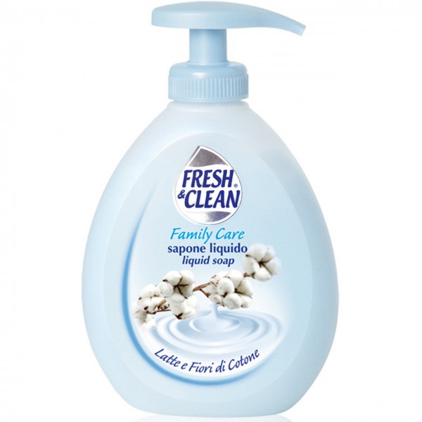 FRESH e CLEAN Sapone liquido,  latte e fiori di cotone