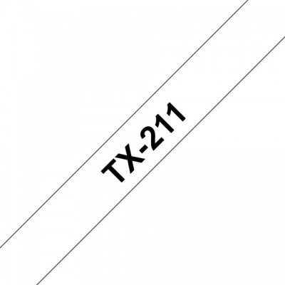 Brother tx-211 nastro nero/bianco 6mm x 15m colore nero su bianco