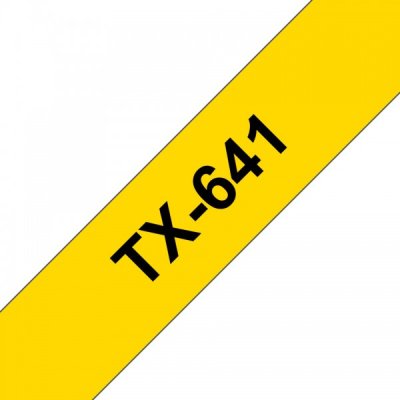 Brother tx-641 nastro nero/giallo 18mm x 15m colore nero su giallo