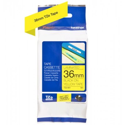 Brother tze-661 nastro nero/giallo 36mm x 8m colore nero su giallo