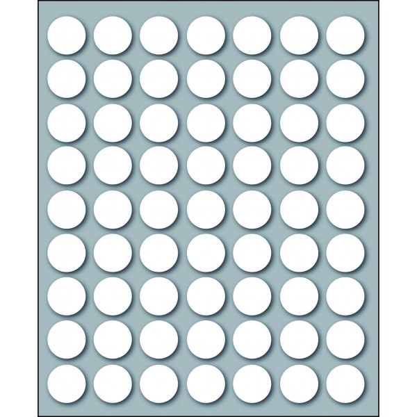 Etichette adesive in fogli - multiuso rotonde colore bianco