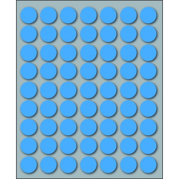 Etichette adesive in fogli - multiuso rotonde colore blu
