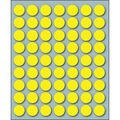 Etichette adesive in fogli - multiuso rotonde colore giallo