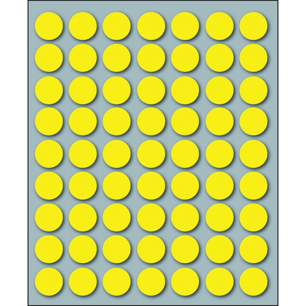 Etichette adesive in fogli - multiuso rotonde colore giallo