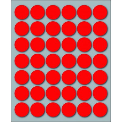 Etichette adesive in fogli - multiuso rotonde colore rosso