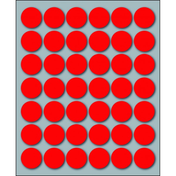 Etichette adesive in fogli - multiuso rotonde colore rosso