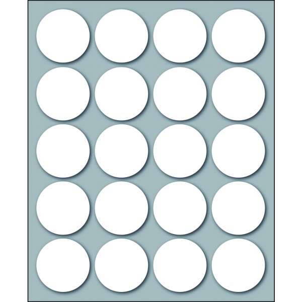 Etichette adesive in fogli - multiuso rotonde colore bianco