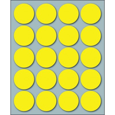 Etichette adesive in fogli - multiuso rotonde colore giallo