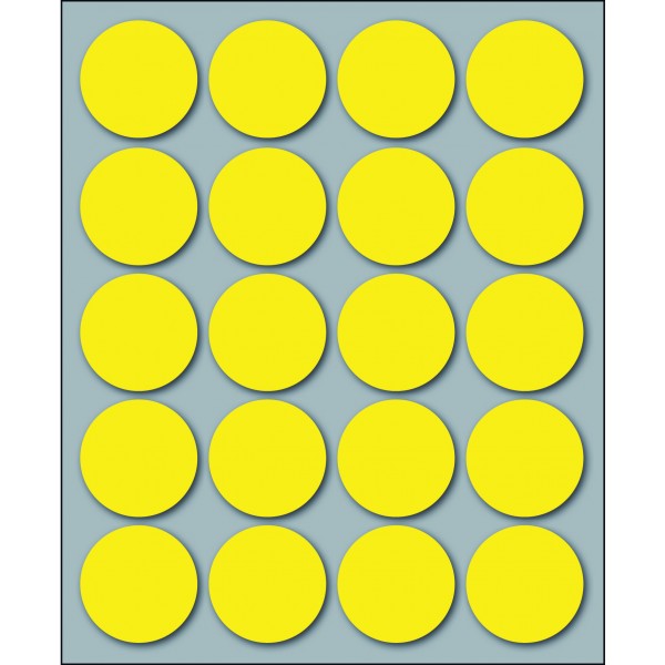 Etichette adesive in fogli - multiuso rotonde colore giallo