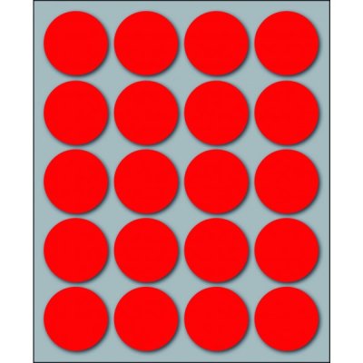 Etichette adesive in fogli - multiuso rotonde colore rosso