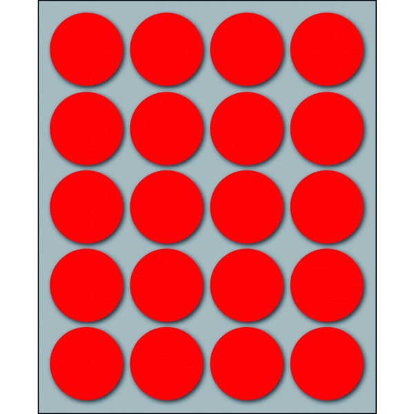Etichette adesive in fogli - multiuso rotonde colore rosso